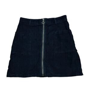 Altard State Black Corduroy Zip Up Skirt size Medium